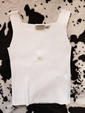 "LIZ CLAIBORNE" WOMEN'S 90'S/Y2K KNIT TANK - WHITE